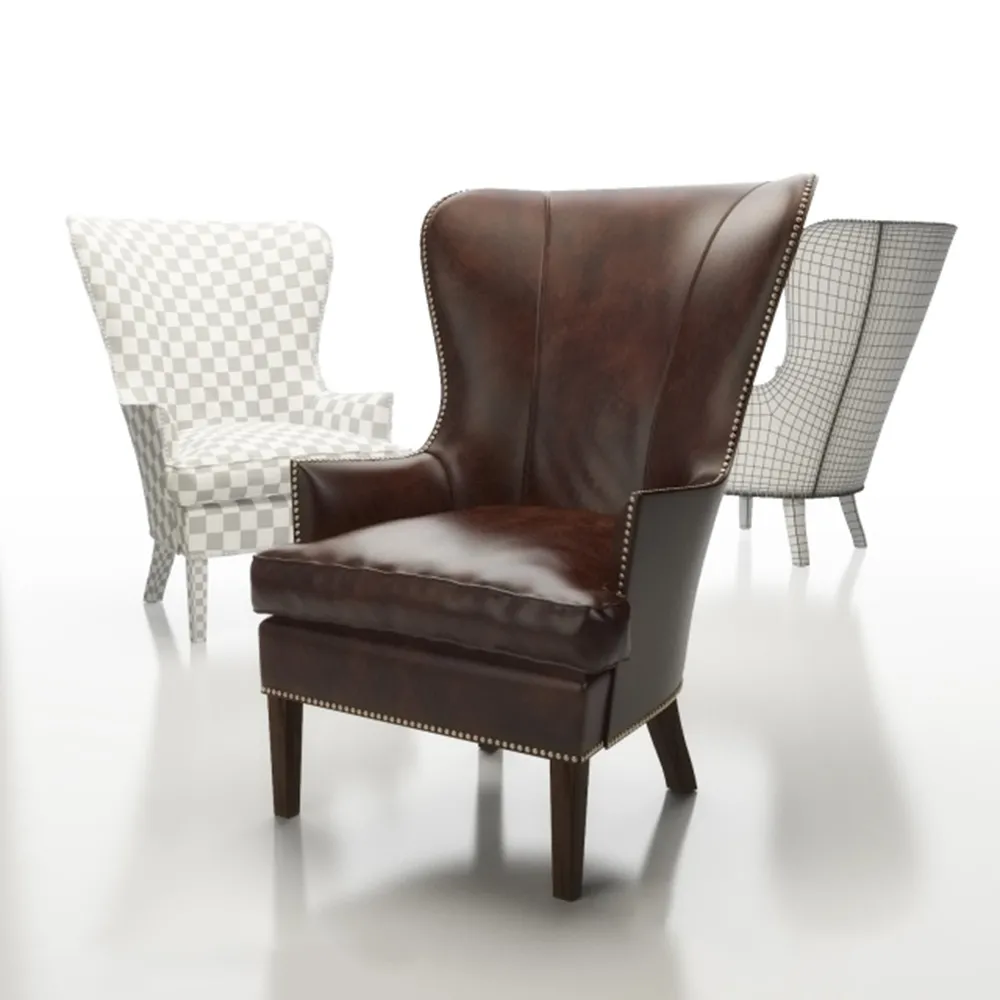 furniture – Dylan Leather Wingback Chair Crate and Barrel 3D Model