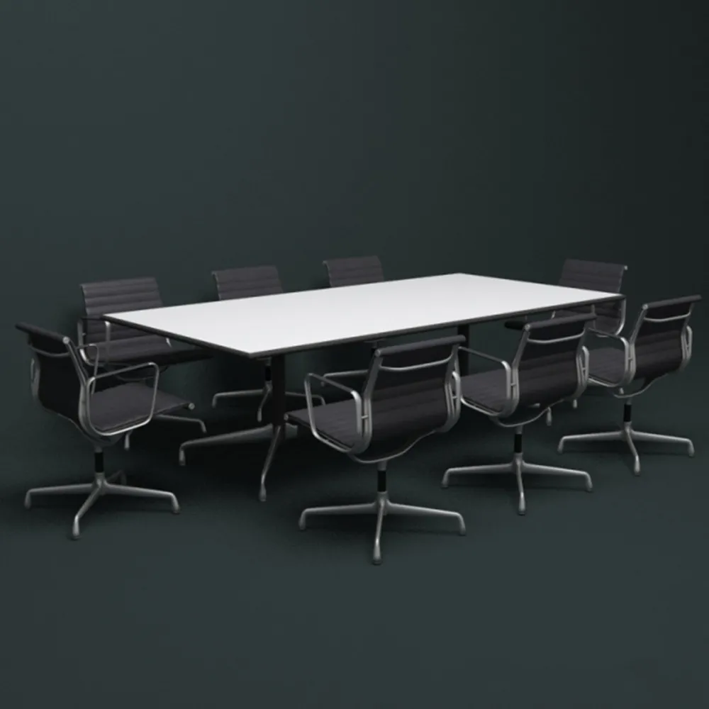 furniture – EA 108 aluminum chairs and office table 3D Model furniture – EA 108 aluminum chairs and office table 3D Model