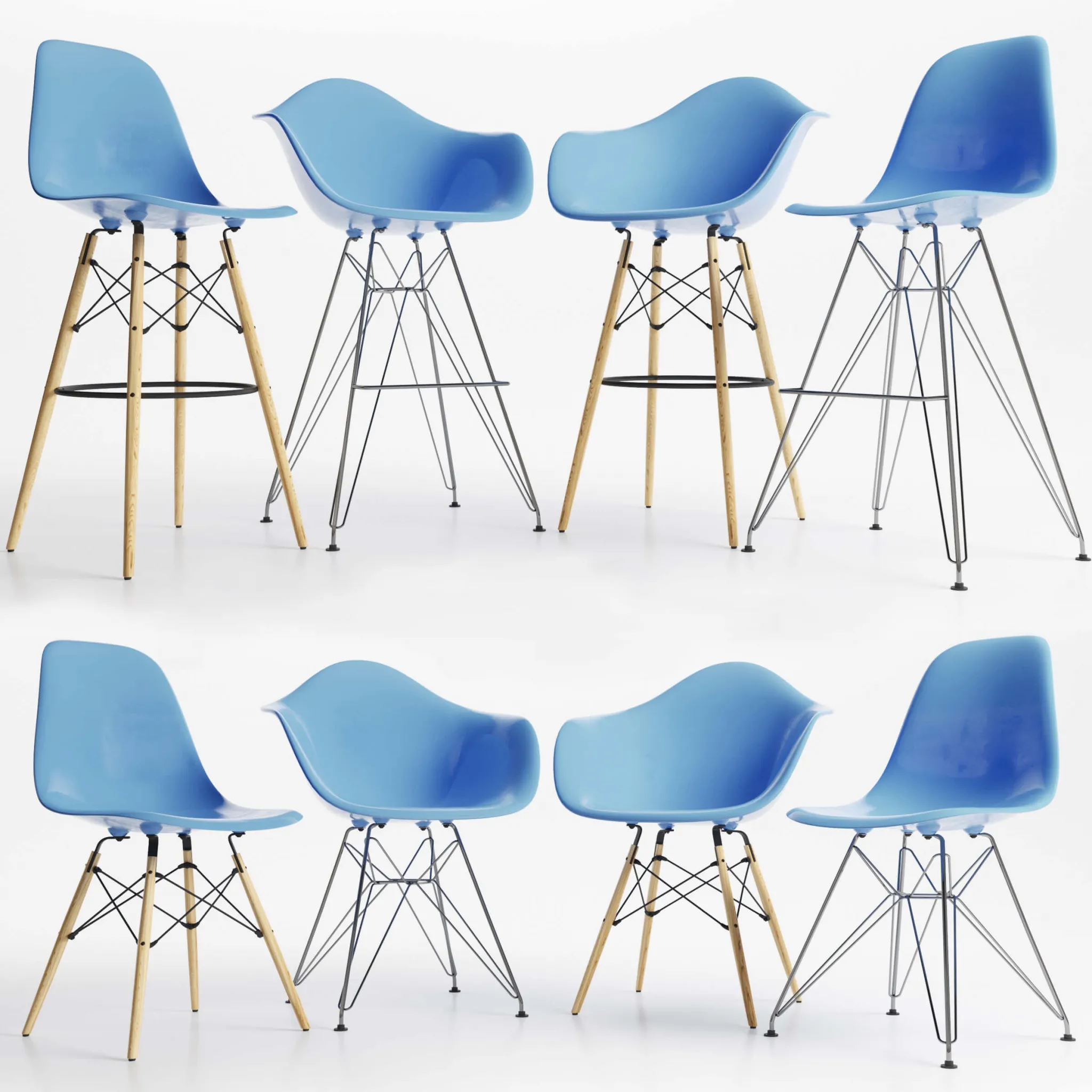 furniture – Eames Plastic Side Chairs 3D Model