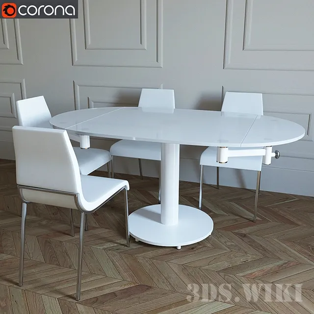 furniture – Easyline table and chairs 3D Model