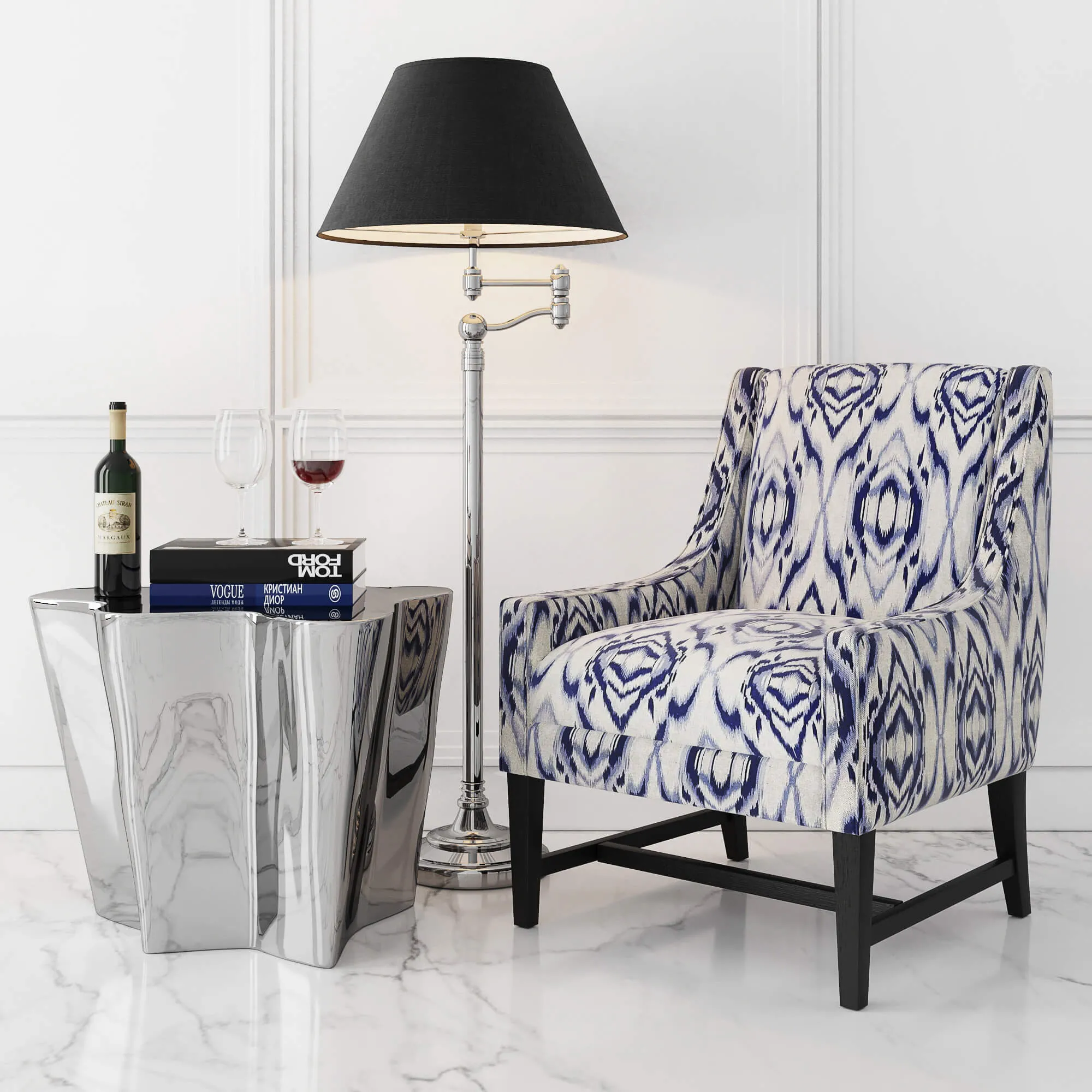 furniture – Eichholtz armchair with floor lamp 07 3D Model furniture – Eichholtz armchair with floor lamp 07 3D Model