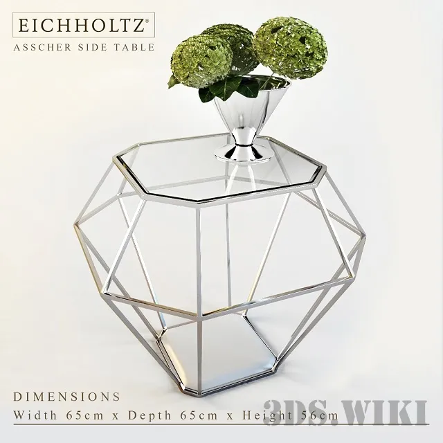 furniture – EICHHOLTZ ASSCHER coffee table with plant 3D Model
