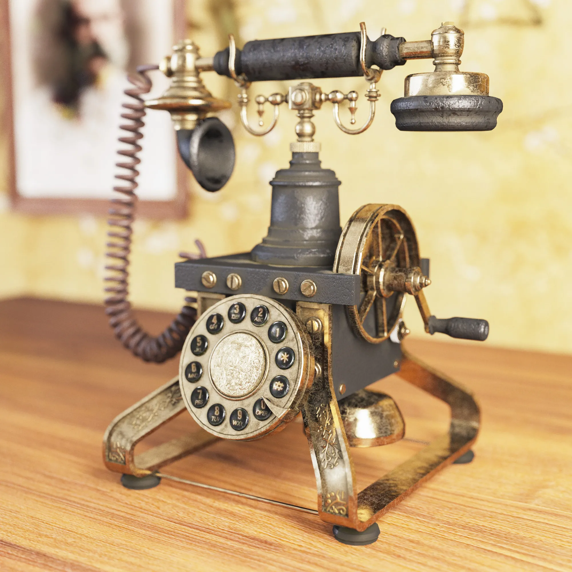 furniture – Eiffel old phone 45 3D Model