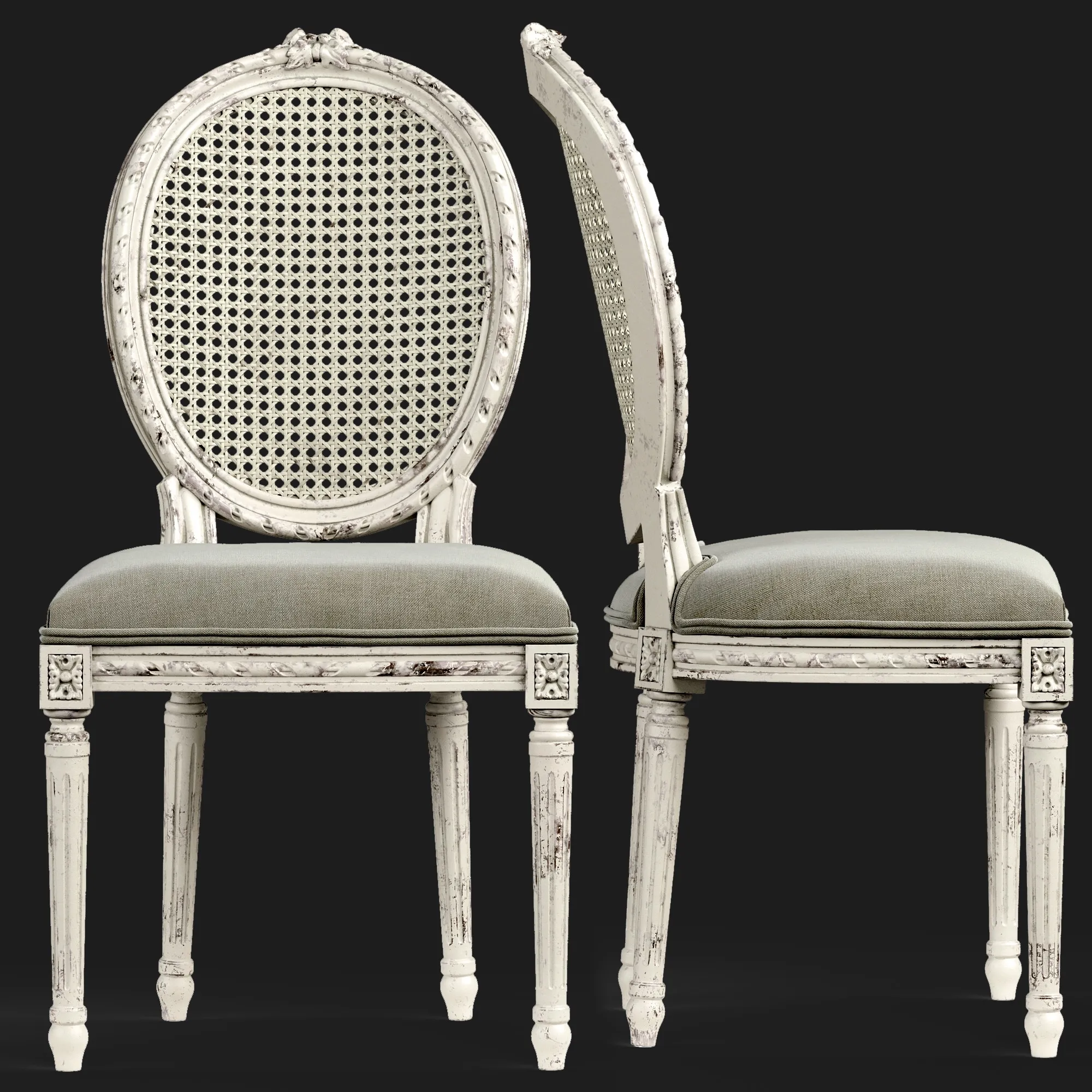 furniture – Eloquence Louis Cane dining chair 3D Model