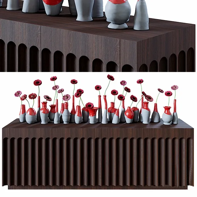 furniture – Emmemobili Doris sideboard with flowers 3D Model furniture – Emmemobili Doris sideboard with flowers 3D Model