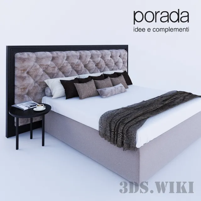 furniture – Enya capitone bed Porada factory 3D Model