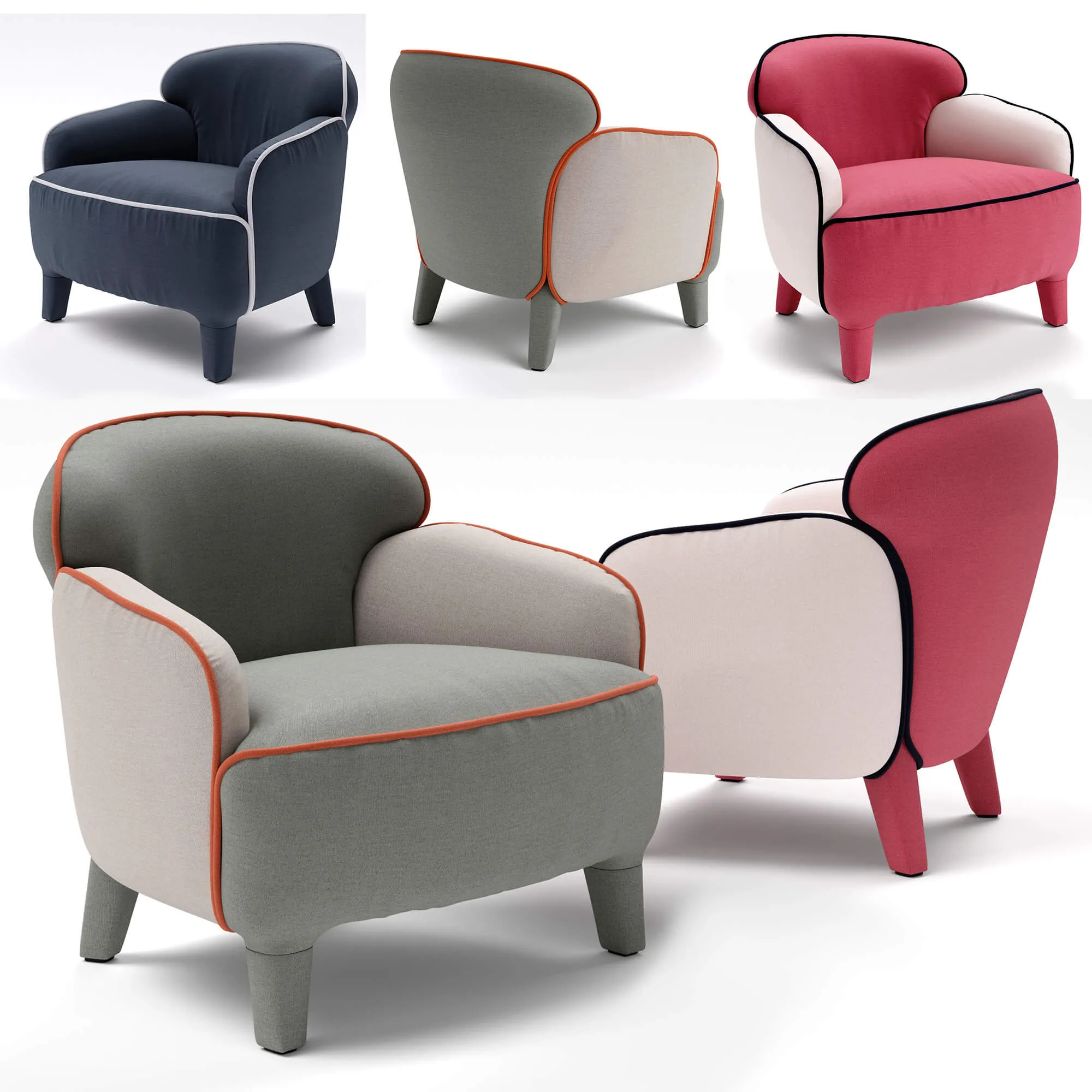 furniture – ESTEL Polpetta armchairs 004 3D Model