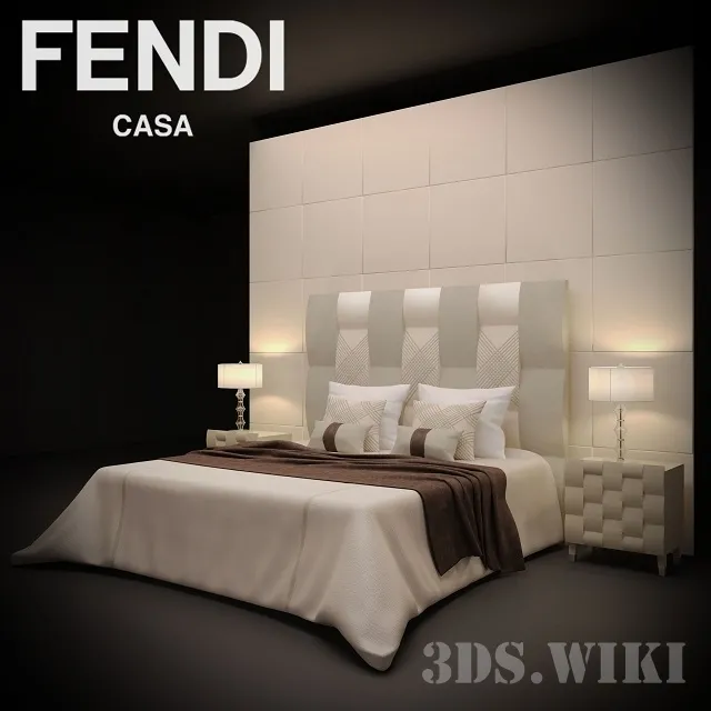 furniture – Fendi Casa bed 3D Model furniture – Fendi Casa bed 3D Model