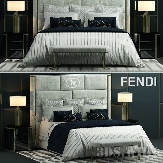 furniture – Fendi Casa Montgomery bed 3D Model furniture – Fendi Casa Montgomery bed 3D Model