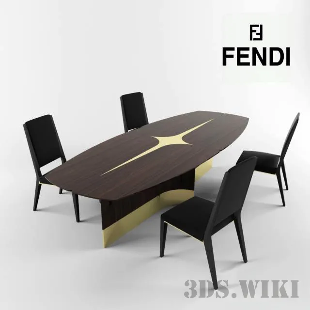 furniture – Fendi Casa table and chair 3D Model