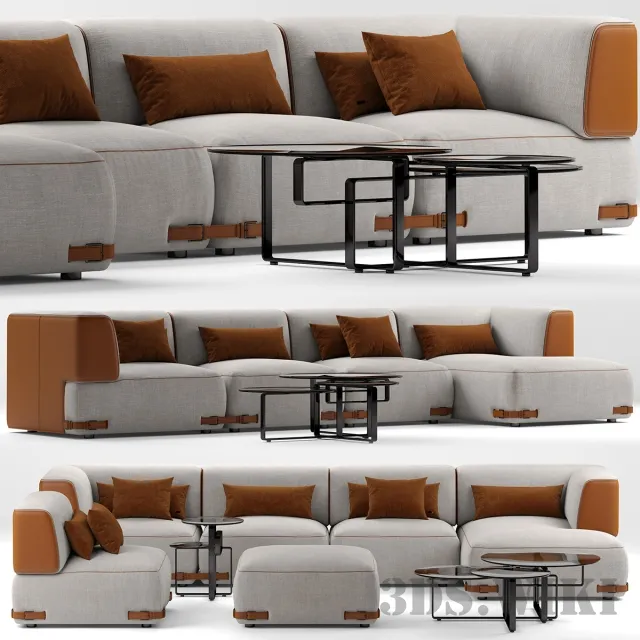 furniture – Fendi Soho modern sofa 3D Model