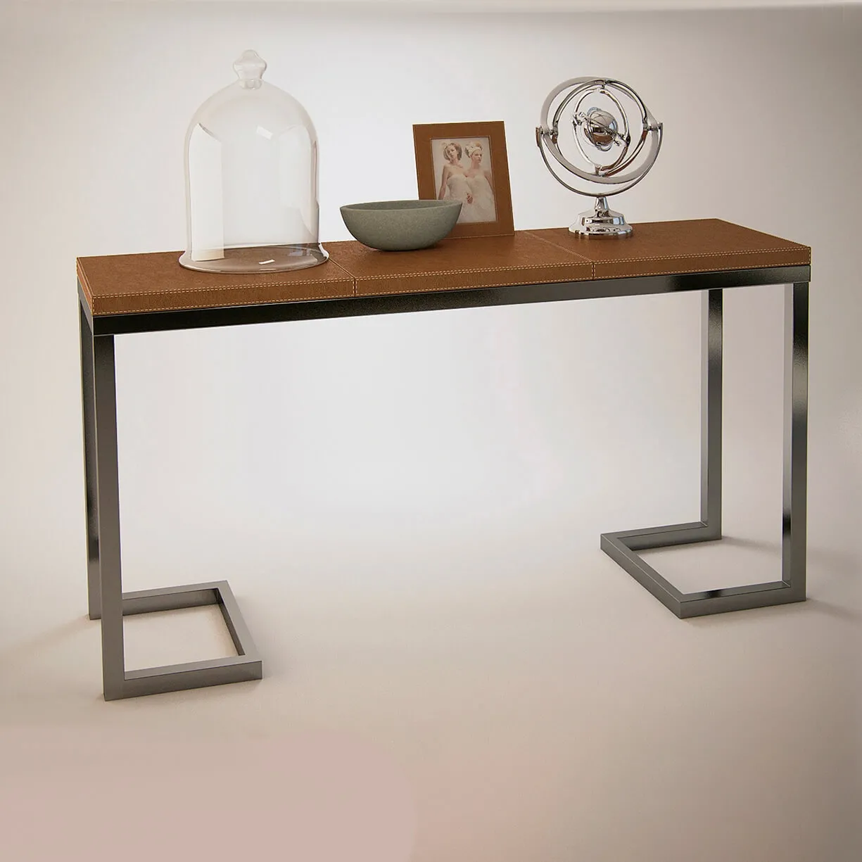 furniture – Flamant – Console dalou leather with decor 3D Model furniture – Flamant – Console dalou leather with decor 3D Model