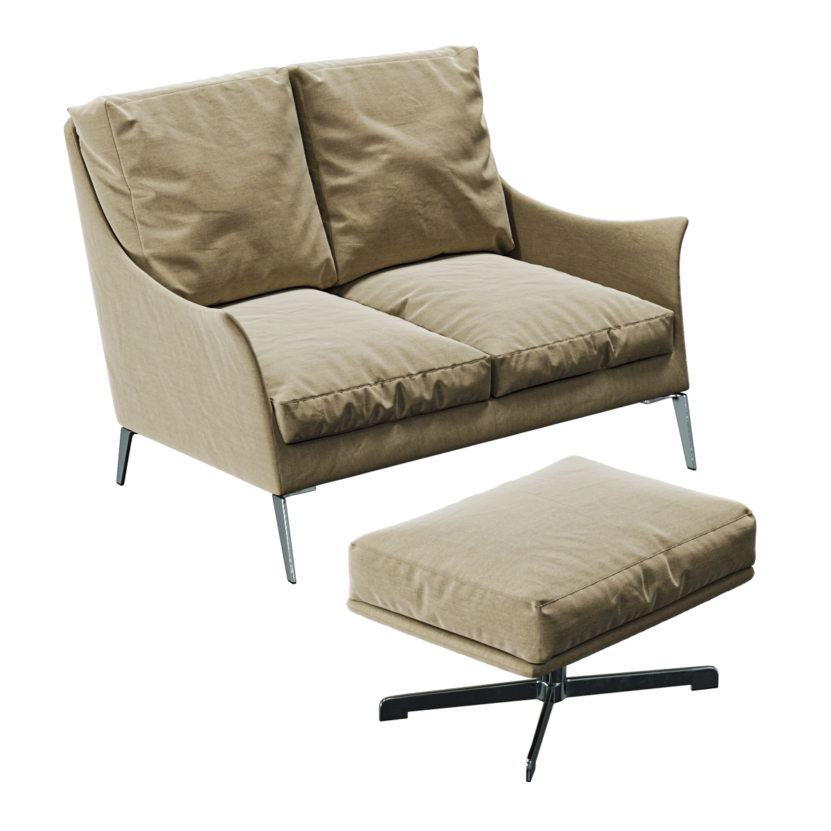 furniture – Flexform Boss sofa & pouf 3D Model furniture – Flexform Boss sofa & pouf 3D Model