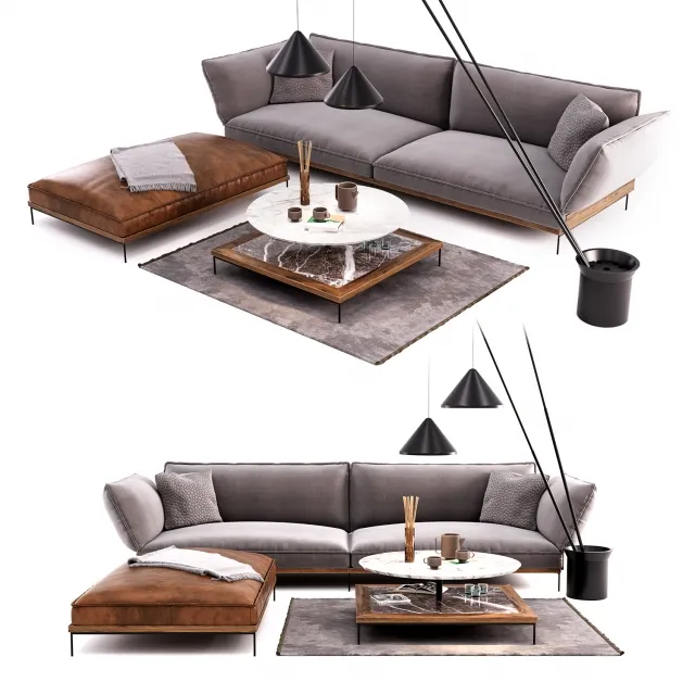 furniture – Fogia Jord Sofa Set Vibia North Floor Lamp 3D Model furniture – Fogia Jord Sofa Set Vibia North Floor Lamp 3D Model