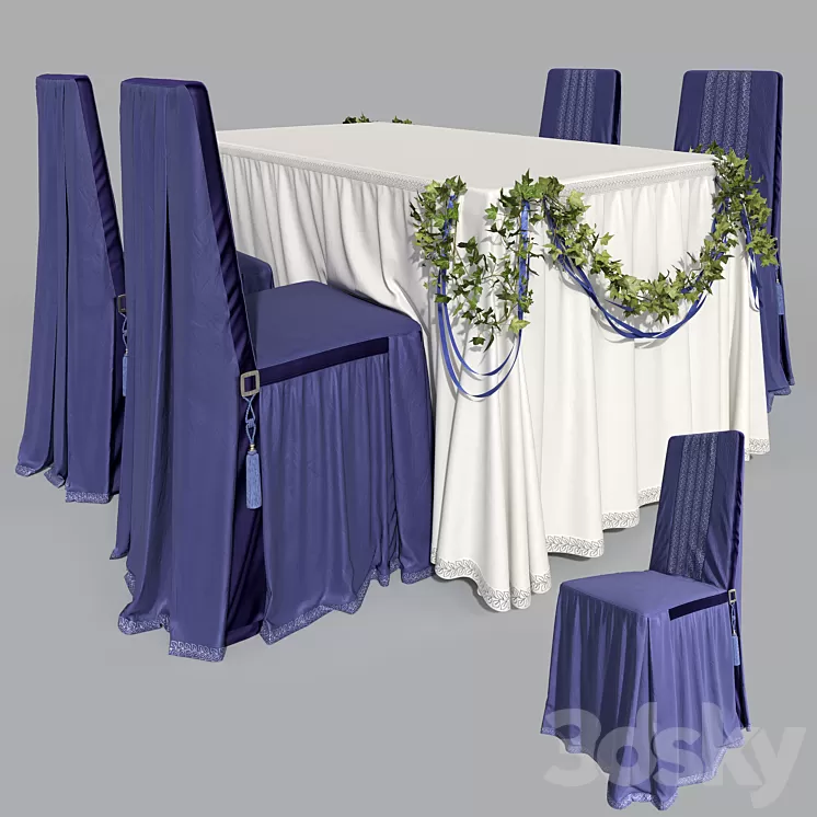 Furniture for a banquet 2 3D Model Furniture for a banquet 2 3D Model