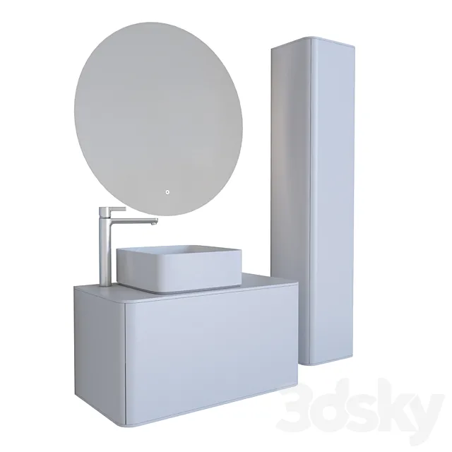 Furniture for a bathroom of STWORKI Nottville 80 white 3D Model Furniture for a bathroom of STWORKI Nottville 80 white 3D Model