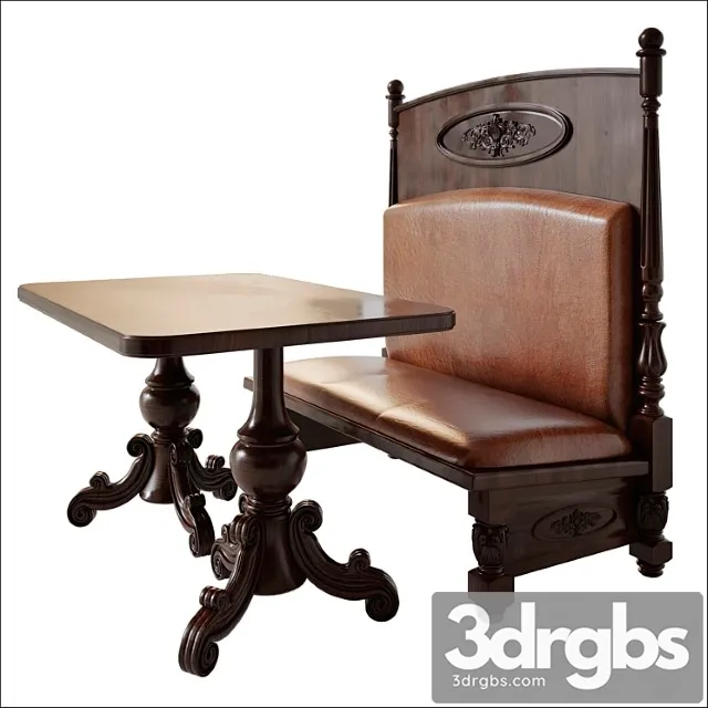 Furniture for a restaurant with thread elements 3D Model Download