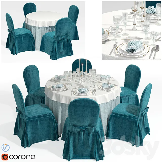 Furniture for banquet 3D Model Furniture for banquet 3D Model