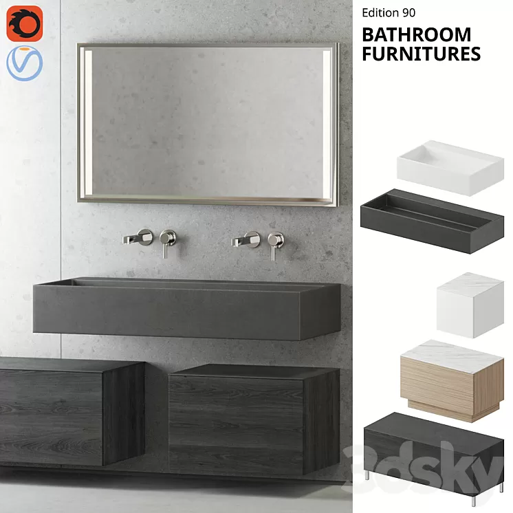 Furniture for bathroom Keuco Edition 90 3D Model Furniture for bathroom Keuco Edition 90 3D Model