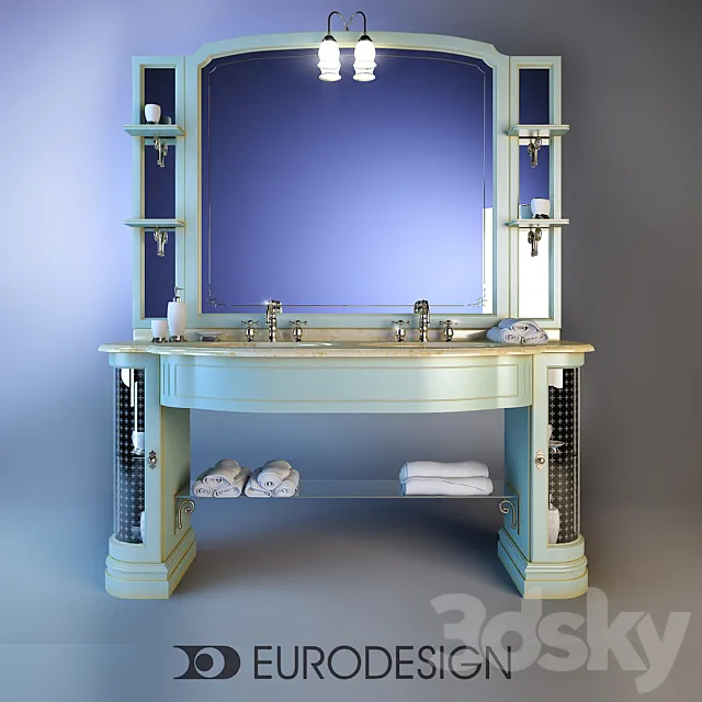 Furniture for bathrooms Eurodesign IL Borgo Comp № 15 3D Model Furniture for bathrooms Eurodesign IL Borgo Comp № 15 3D Model