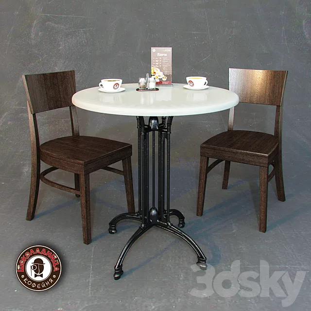 Furniture for cafe “Chocolate” 3D Model