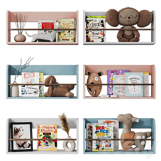 Furniture for children \ Shelves for the nursery 004 3D Model Furniture for children \ Shelves for the nursery 004 3D Model