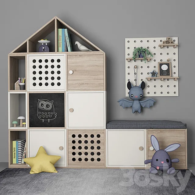 Furniture for children’s room with decor 10 3DModel Furniture for children’s room with decor 10 3DModel