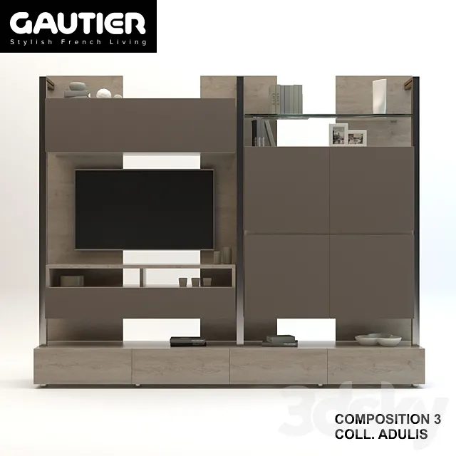 Furniture for TV & Multimedia – GAUTIER COLLECTION ADULIS – COMPOSITION 3 3D Model Furniture for TV & Multimedia – GAUTIER COLLECTION ADULIS – COMPOSITION 3 3D Model