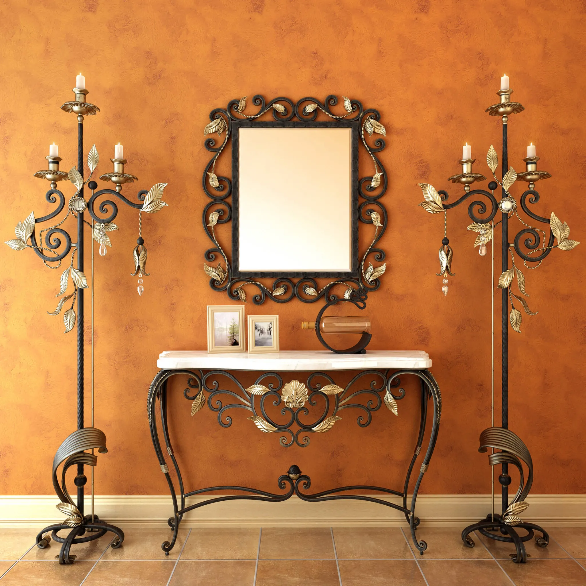 furniture – Forged console with floor lamp 8 3D Model furniture – Forged console with floor lamp 8 3D Model