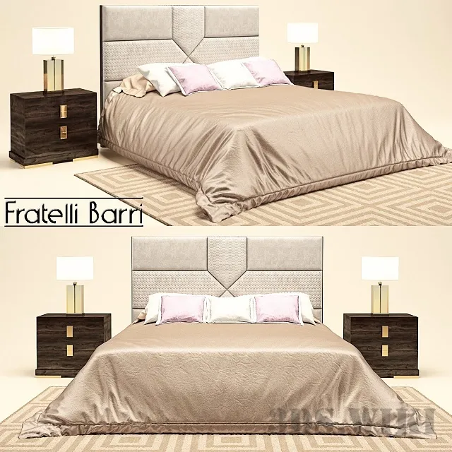furniture – Fratelli Barri bed with lattice finish Wenge C 3D Model furniture – Fratelli Barri bed with lattice finish Wenge C 3D Model