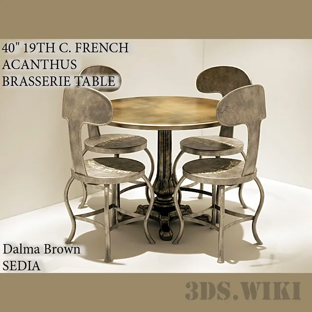 furniture – Frenchi Acanthus Brasserie table with Dialma Brown Sedie chairs 3D Model furniture – Frenchi Acanthus Brasserie table with Dialma Brown Sedie chairs 3D Model