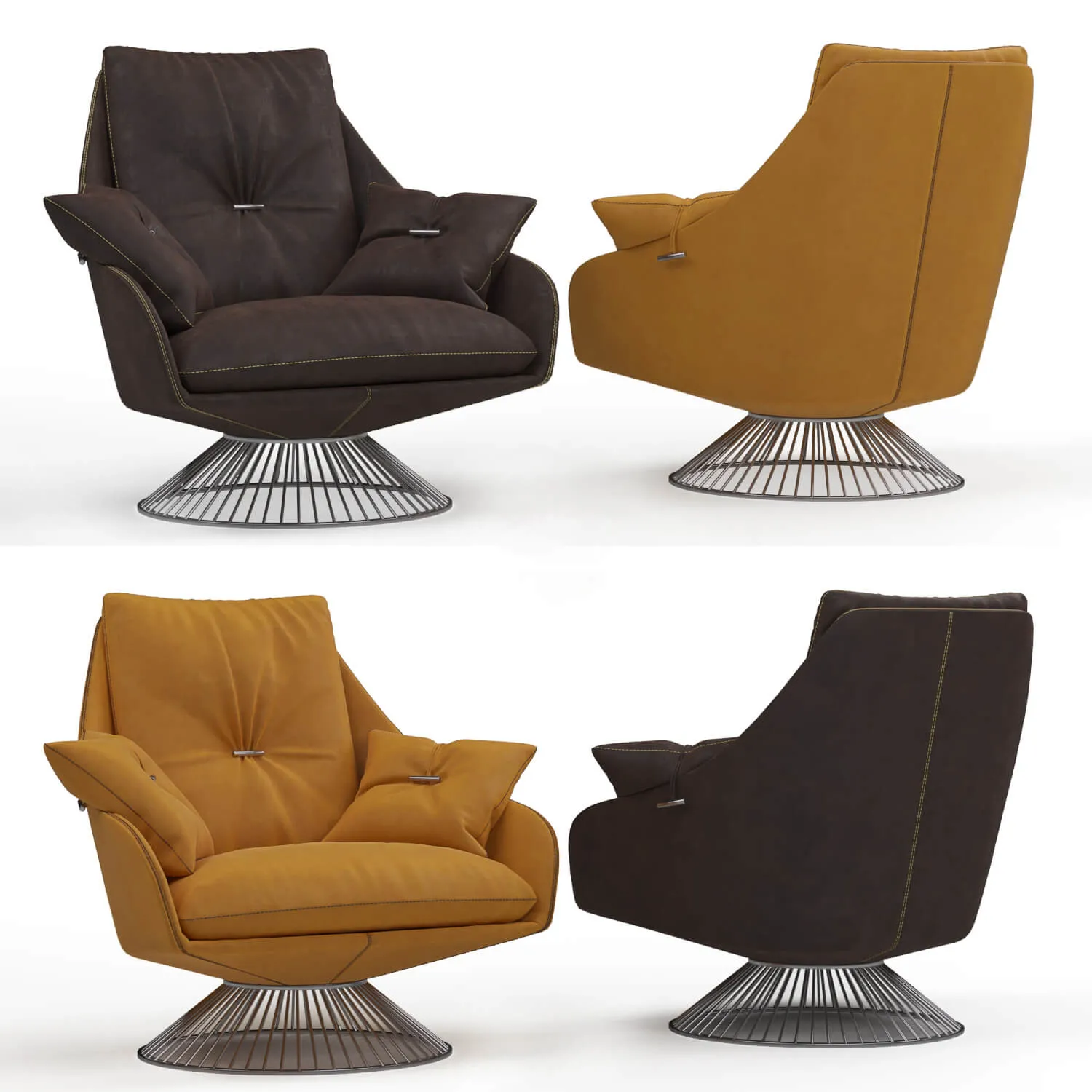 furniture – Gamma Gloss armchairs 04 3D Model