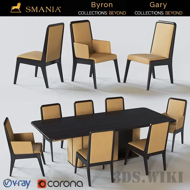 furniture – Gary table and Byron chairs by SMANIA 3D Model furniture – Gary table and Byron chairs by SMANIA 3D Model