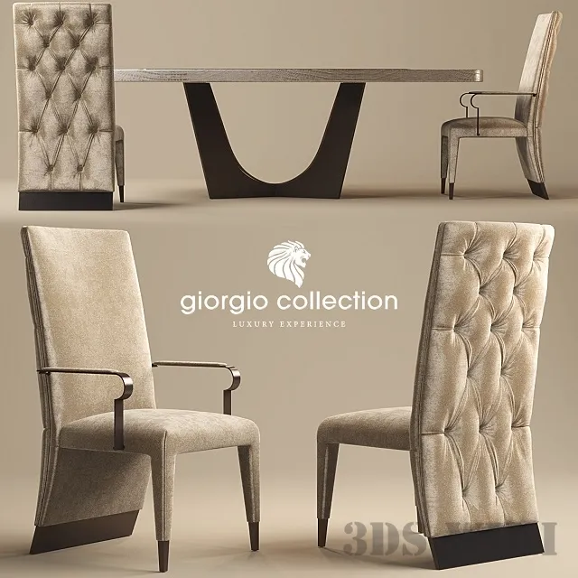 furniture – Giorgio Lifetime dining chair with table 3D Model