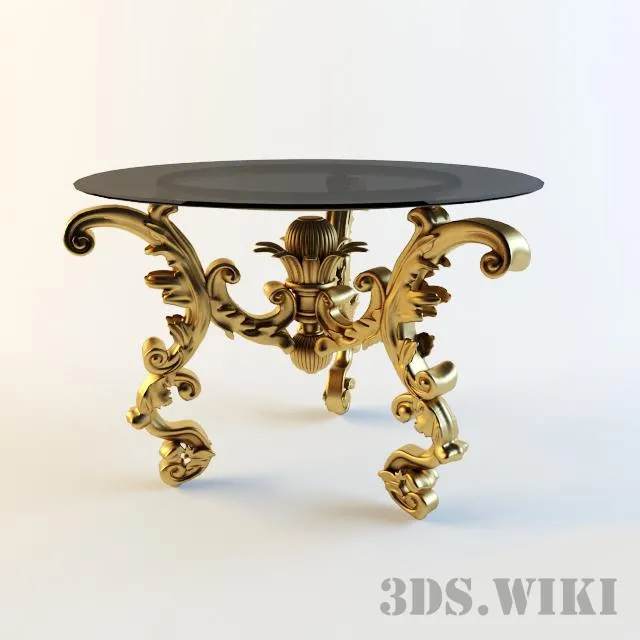 furniture – Glass table with metal legs 3D Model