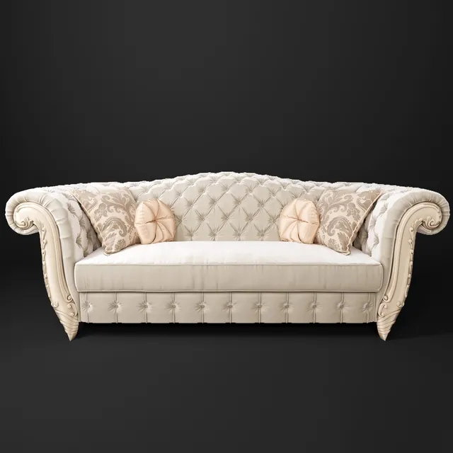 furniture – Gold comfort Romantic armchair 3D Model