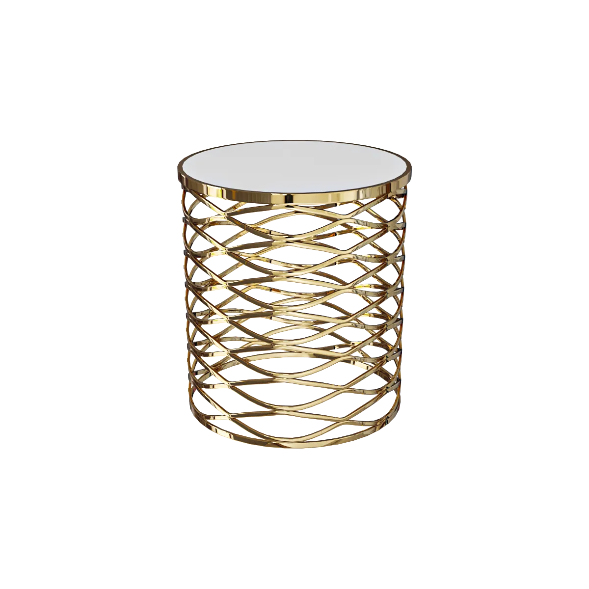 furniture – Gold round table 3D Model