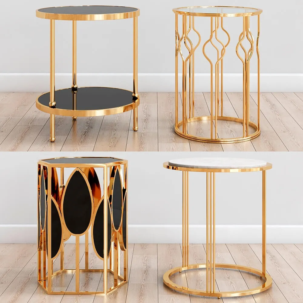 furniture – Gold side tables 1 3D Model