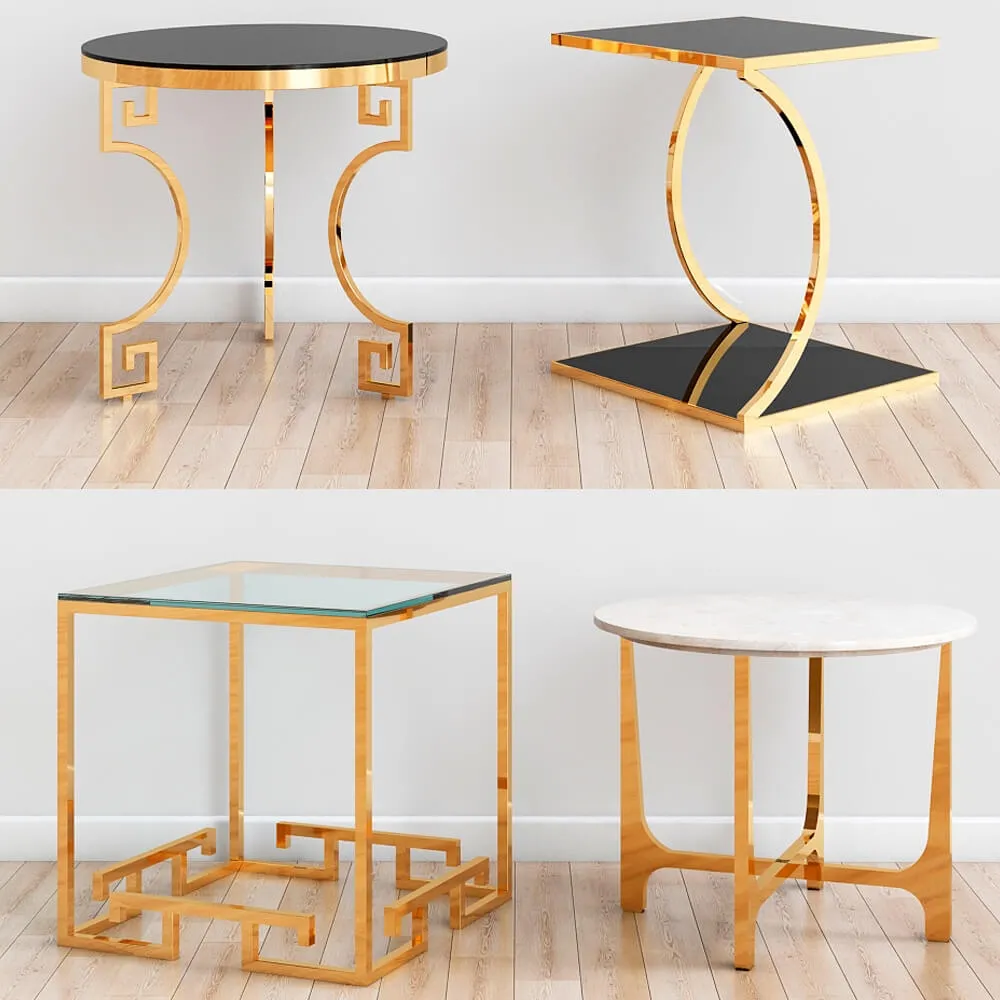 furniture – Gold side tables 2 3D Model