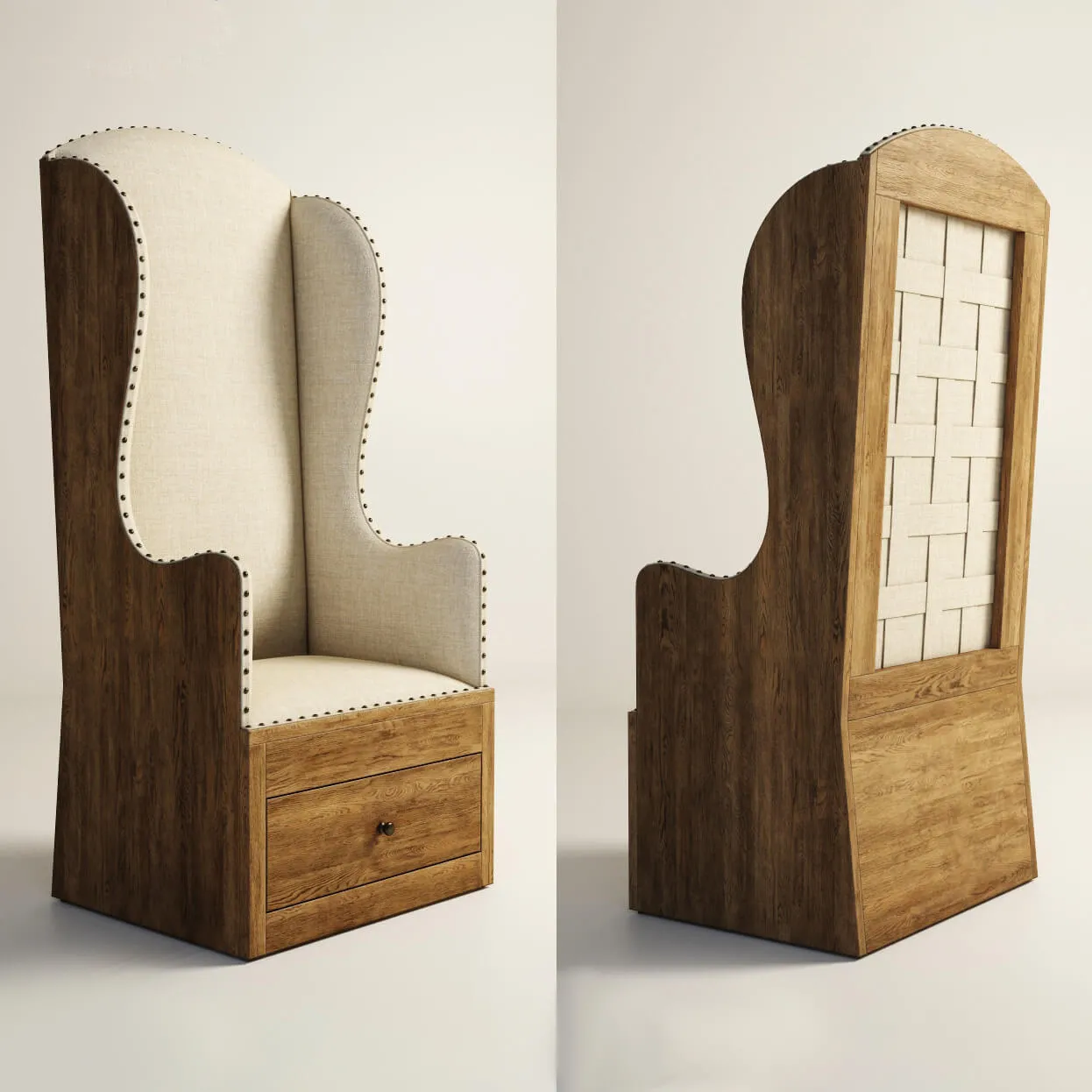 furniture – Gramercy Home – Castle armchair 602.006-F05 3D Model