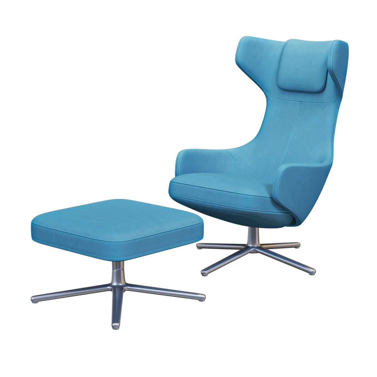 furniture – Grand Repos armchair and pouf 3D Model