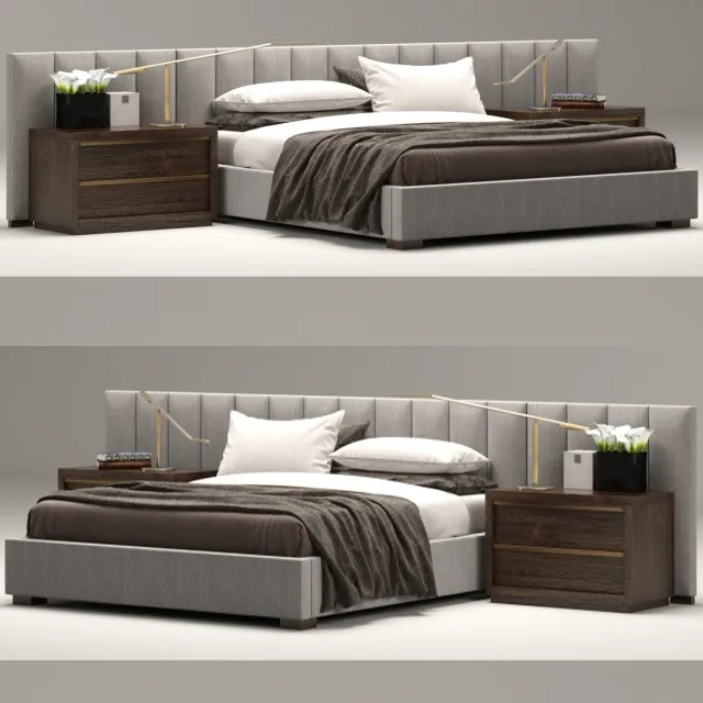 furniture – Gray bed 09 3D Model furniture – Gray bed 09 3D Model