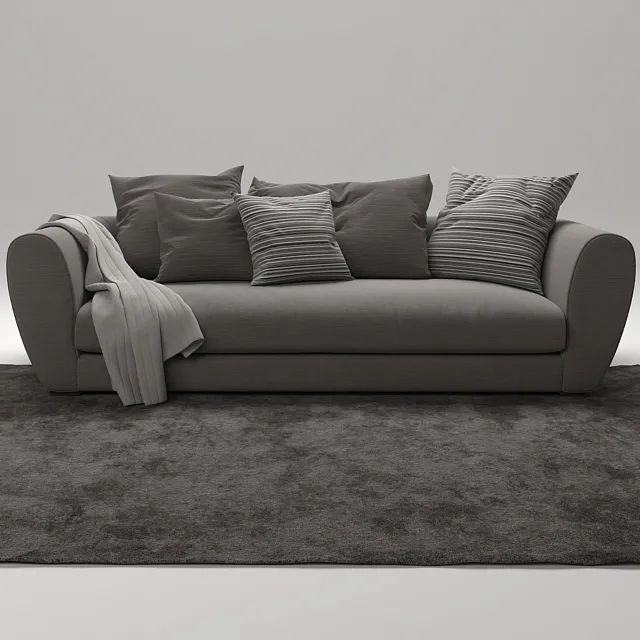 furniture – Grey sofa 05 3D Model