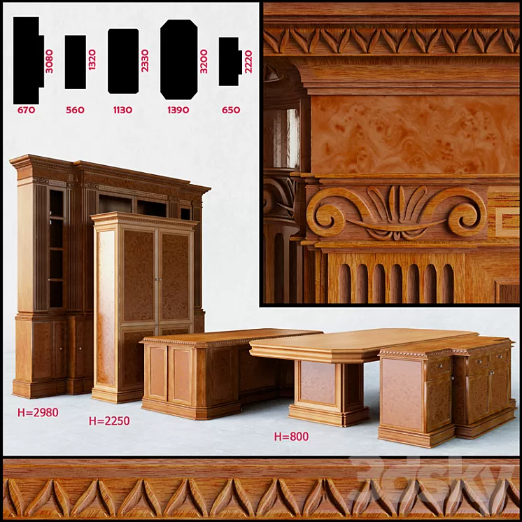 Furniture group for office 3D Model Furniture group for office 3D Model