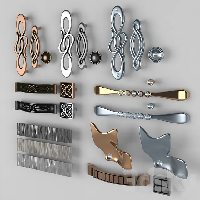 Furniture handles. Citterio Line 3D Model