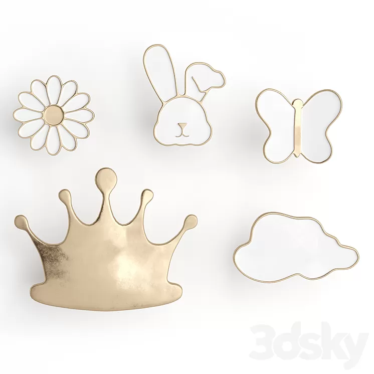 Furniture handles for nursery pullcast 3D Model Furniture handles for nursery pullcast 3D Model