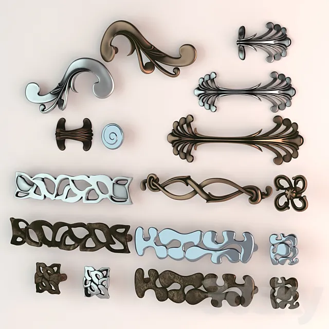 Furniture handles. Giusti 3DModel Furniture handles. Giusti 3DModel