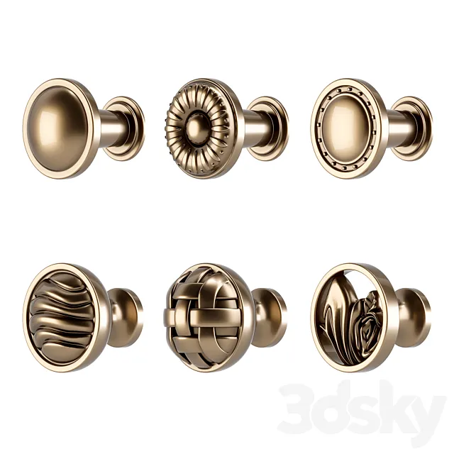 Furniture Handles Set 1 3D Model Furniture Handles Set 1 3D Model