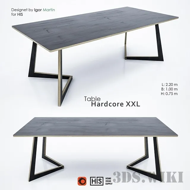 furniture – Hardcore XXL table 3D Model