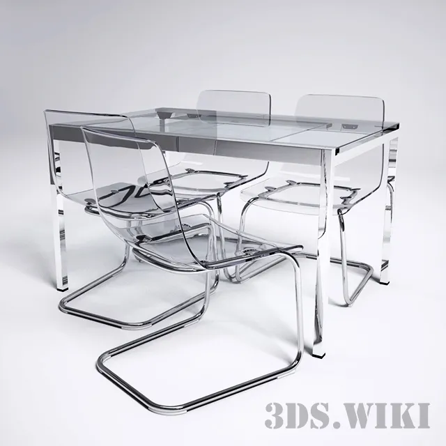 furniture – Ikea Glevarp tables and Tobias chair 3D Model